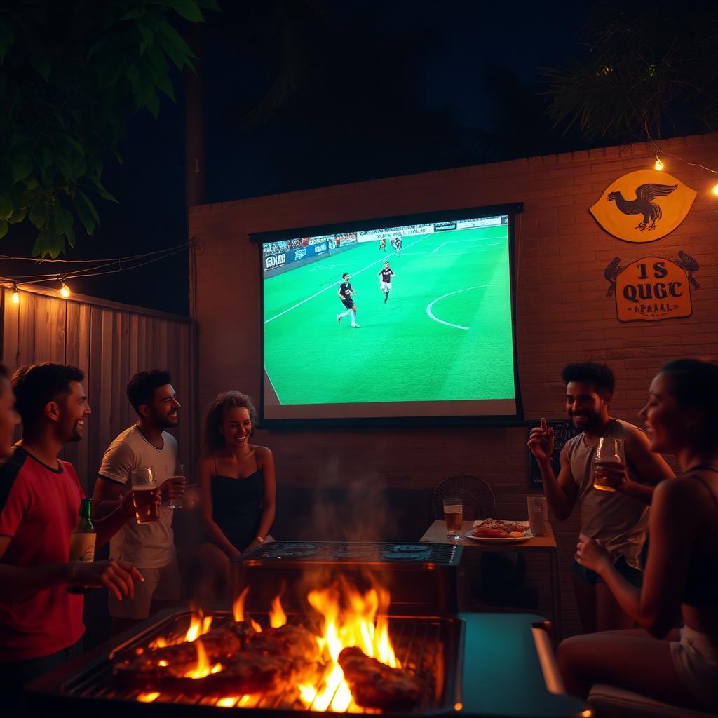 Churrasco com futebol